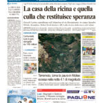 La prima pagina dell’edizione in edicola oggi