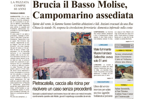 La prima pagina dell’edizione in edicola oggi