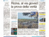 La prima pagina dell’edizione in edicola oggi