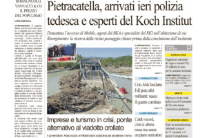 La prima pagina dell’edizione in edicola oggi