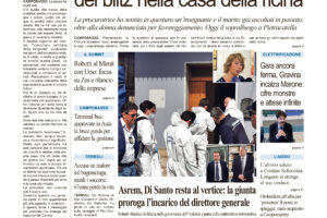 La prima pagina dell’edizione in edicola oggi