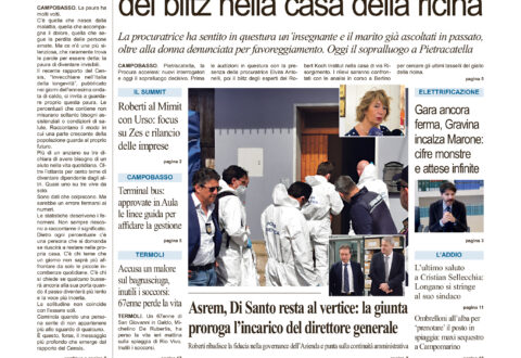 La prima pagina dell’edizione in edicola oggi