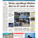 La prima pagina dell’edizione in edicola oggi