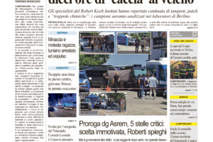 La prima pagina dell’edizione in edicola oggi