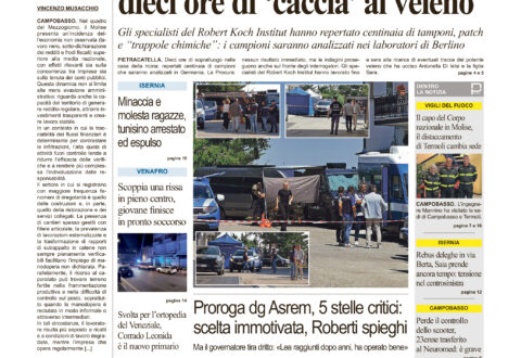 La prima pagina dell’edizione in edicola oggi