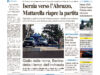 La prima pagina dell’edizione in edicola oggi
