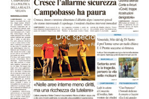 La prima pagina dell’edizione in edicola oggi