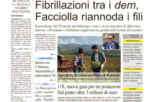La prima pagina dell’edizione in edicola oggi