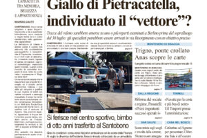 La prima pagina dell’edizione in edicola oggi