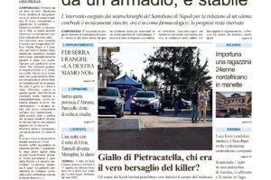 La prima pagina dell’edizione in edicola oggi