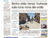 La prima pagina dell’edizione in edicola oggi