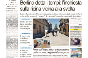 La prima pagina dell’edizione in edicola oggi