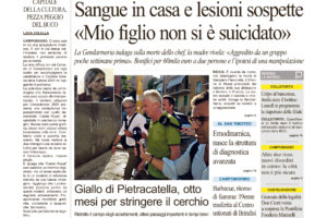 La prima pagina dell’edizione in edicola oggi