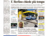 La prima pagina dell’edizione in edicola oggi