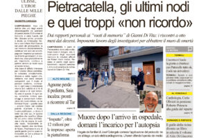 La prima pagina dell’edizione in edicola oggi