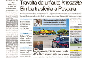 La prima pagina dell’edizione in edicola oggi