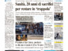La prima pagina dell’edizione in edicola oggi