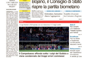 La prima pagina dell’edizione in edicola oggi