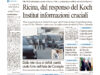 La prima pagina dell’edizione in edicola oggi