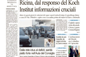 La prima pagina dell’edizione in edicola oggi