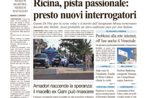 La prima pagina dell’edizione in edicola oggi