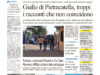 La prima pagina dell’edizione in edicola oggi