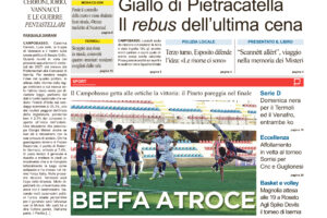 La prima pagina dell’edizione in edicola oggi