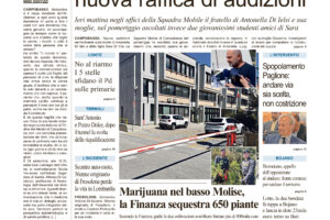 La prima pagina dell’edizione in edicola oggi