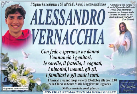 Guglionesi si ferma per Alessandro: oggi l’ultimo saluto al ragazzo di 19 anni