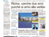 La prima pagina dell’edizione in edicola oggi