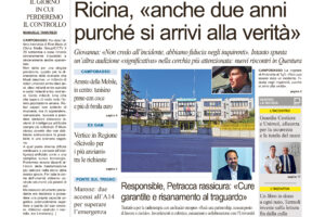 La prima pagina dell’edizione in edicola oggi