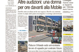 La prima pagina dell’edizione in edicola oggi