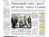 La prima pagina dell’edizione in edicola oggi