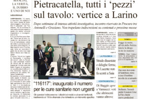 La prima pagina dell’edizione in edicola oggi