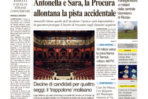 La prima pagina dell’edizione in edicola oggi