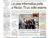 La prima pagina dell’edizione in edicola oggi