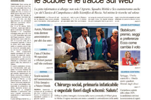 La prima pagina dell’edizione in edicola oggi