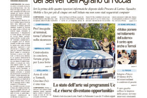 La prima pagina dell’edizione in edicola oggi