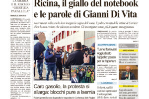 La prima pagina dell’edizione in edicola oggi