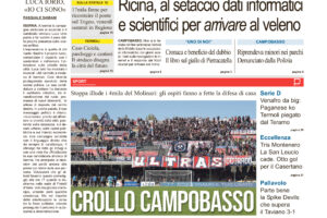 La prima pagina dell’edizione in edicola oggi