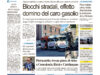 La prima pagina dell’edizione in edicola oggi