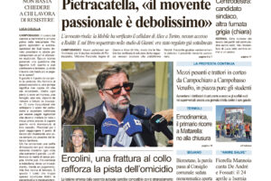 La prima pagina dell’edizione in edicola oggi