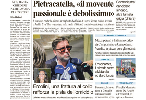 La prima pagina dell’edizione in edicola oggi