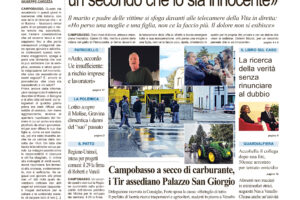 La prima pagina dell’edizione in edicola oggi