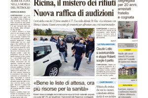 La prima pagina dell’edizione in edicola oggi