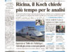 La prima pagina dell’edizione in edicola oggi