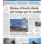 La prima pagina dell’edizione in edicola oggi