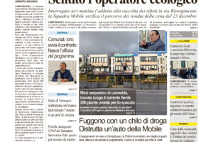 La prima pagina dell’edizione in edicola oggi