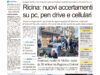 La prima pagina dell’edizione in edicola oggi