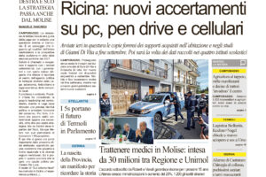 La prima pagina dell’edizione in edicola oggi